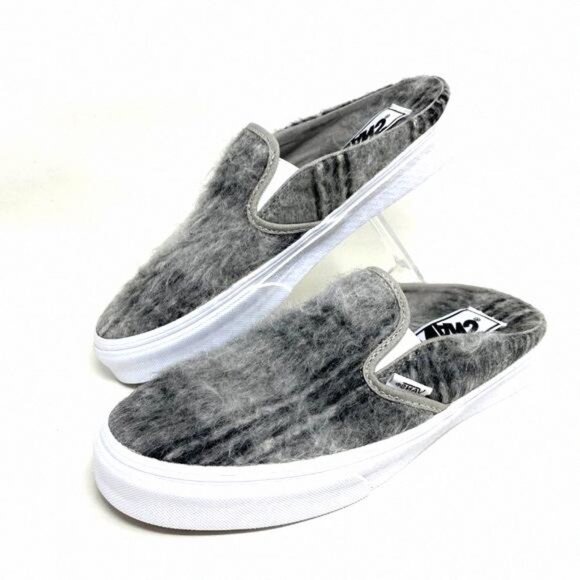 Vans Shoes - Vans Classic Slip On M Gray Women's Size Casual VN0A4P3U8O9 Wool Canvas White